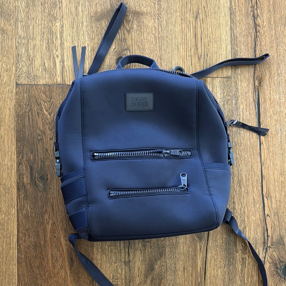Dagne Dover Black Backpack with Adjustable Straps and Minimalist Design